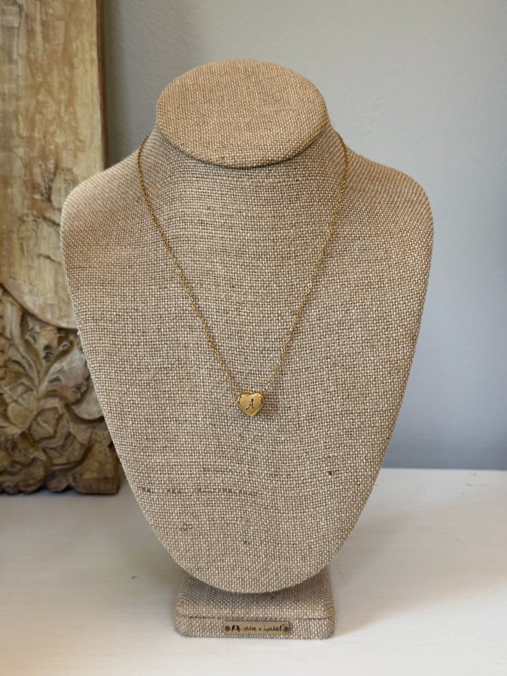 18K Gold Filled Heart Initial “A” Necklace